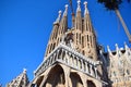 Gothic temple with high towers and different facades.