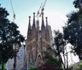 Gothic temple with high towers and different facades.