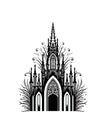 Gothic Temple Icon Isolated, Ancient Church Silhouette, Gothic Castle, Historical Architecture Minimal Design Royalty Free Stock Photo