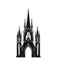 Gothic Temple Icon Isolated, Ancient Church Silhouette, Gothic Castle, Historical Architecture Minimal Design Royalty Free Stock Photo