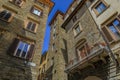 Gothic tower buildings along a narrow street in Centro Storico, Florence, Italy Royalty Free Stock Photo