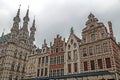 Gothic Town Hall and historic building on the Grote Markt in Leuven, Belgium