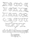Gothic Uncial Alphabet vintage illustration