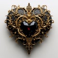 Gothic Valentine. Black and gold heart