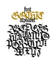 Gothic. Vector. Capital letters on a white background. Beautiful and stylish calligraphy. Elegant font for tattoo. Medieval Europe