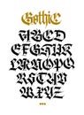 Gothic. Vector. Capital letters on a white background. Stylish calligraphy. Elegant european font for design. Medieval modern styl