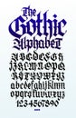 Gothic. Vector. Uppercase and lowercase letters on a white background. Beautiful and stylish calligraphy. Elegant European typefac