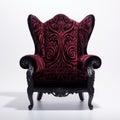 Gothic Velvet Chair: Ornate High Back Design For Angelcore And Surreal Theatrics Royalty Free Stock Photo