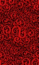 Gothic vintage doodle pattern. Vector red tracery texture Royalty Free Stock Photo