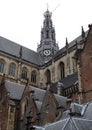 Gothic walls of the Grote Kerk or St.-Bavokerk in Haarlem, Netherlands