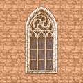 Gothic window at the wall