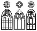 Gothic windows of cathedrals Royalty Free Stock Photo