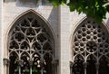 Gothic windows of episcopal Palace. Vic Royalty Free Stock Photo