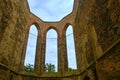 Gothic windows. Ruins of medieval convent. Convent Rosa Coeli at Dolni Kounice, Czechia Royalty Free Stock Photo