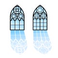 Gothic windows. Vintage frames. Church stained-glass windows Royalty Free Stock Photo