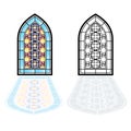 Gothic windows. Vintage frames. Church stained-glass windows