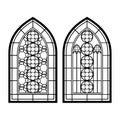Gothic Windows. Vintage Frames. Church Stained-glass Windows