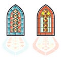 Gothic windows. Vintage frames. Church stained-glass windows