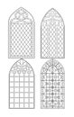 Gothic windows. Vintage frames. Church stained-glass windows Royalty Free Stock Photo