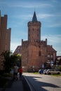 A gothic Wolin Gate Piast tower in historical city center in Kamien Pomorski, Poland.