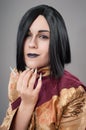Gothic woman with chinese nails Royalty Free Stock Photo