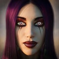 Gothic woman with fantasy eyes Royalty Free Stock Photo