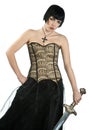 Gothic woman with sword Royalty Free Stock Photo