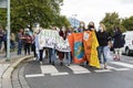 Group of Young Women Marching with Banner Against Climate Change 2