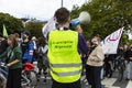 Young Man Speaking through Megaphone at Fridays for Future Rally 2