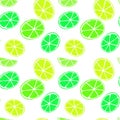 Gouache citrus seamless pattern. Hand painted fresh ripe summer lemon fruits on white background. Oranges, limes and lemons slices Royalty Free Stock Photo