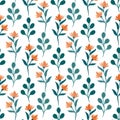 Gouache floral seamless pattern. Fashion painted background. Can be used for wrapping, textile, wallpaper and package