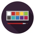 Gouache icon in flat design.