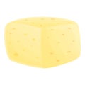 Gouda cheese icon, cartoon style