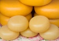 Gouda cheese rounds stacked Royalty Free Stock Photo