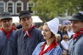 Actors playing the traditional cheese market in Gouda