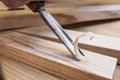 Gouge wood chisel carpenter tool Royalty Free Stock Photo