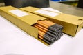 Gouging carbon electrode rods Royalty Free Stock Photo