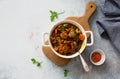 Goulash with beef,  mushrooms and vegetables Royalty Free Stock Photo