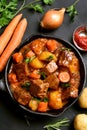 Goulash, beef stew, top view