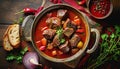 goulash with bread