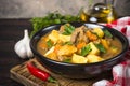 Goulash with meat and vegetables. Beef stew. Royalty Free Stock Photo