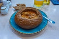 Goulash soup in bread served in Armenia Royalty Free Stock Photo