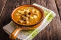 Goulash soup with croutons and potatoes Royalty Free Stock Photo