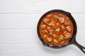 Goulash traditional homemade Hungarian beef meat stew soup food with spicy gravy in cast iron pan skillet Royalty Free Stock Photo