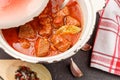 Goulash is a traditional Hungarian dish of stewed beef Royalty Free Stock Photo