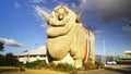 GOULBURN, AUSTRALIA - FEB, 14, 2021: front view of the iconic big merino statue at goulburn