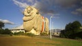 GOULBURN, AUSTRALIA - FEB, 14, 2021: wide shot of the big merino