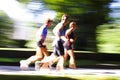Goup of runners blurred