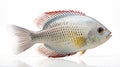 Gourami Fish On White Surface: A Stunning Tropical Pigeoncore Photograph
