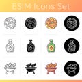 Gourd recipes icons set Royalty Free Stock Photo